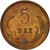 Moneda, Dinamarca, Christian IX, 5 Öre, 1874, Copenhagen, MBC, Bronce, KM:794.1