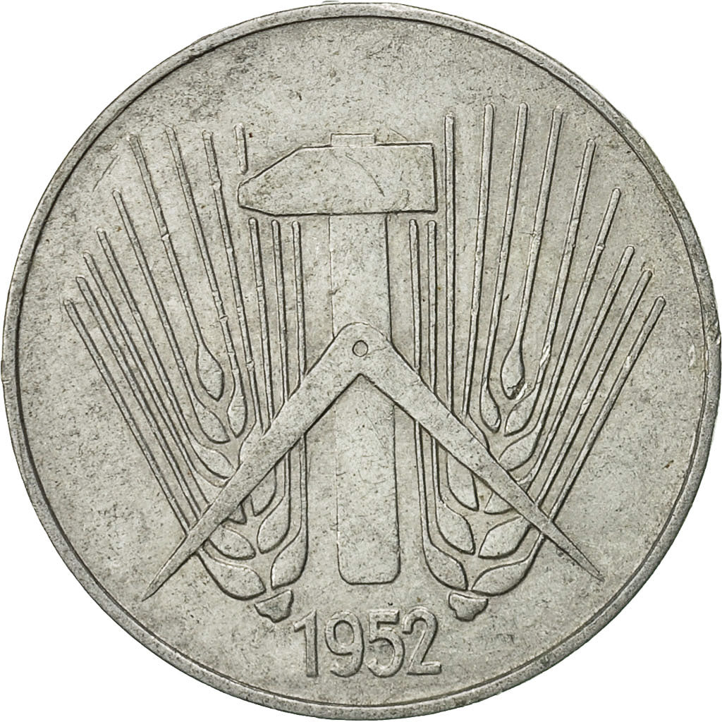 GERMAN-DEMOCRATIC REPUBLIC, 10 Pfennig, 1952, Berlin, SS, Aluminium, KM:7