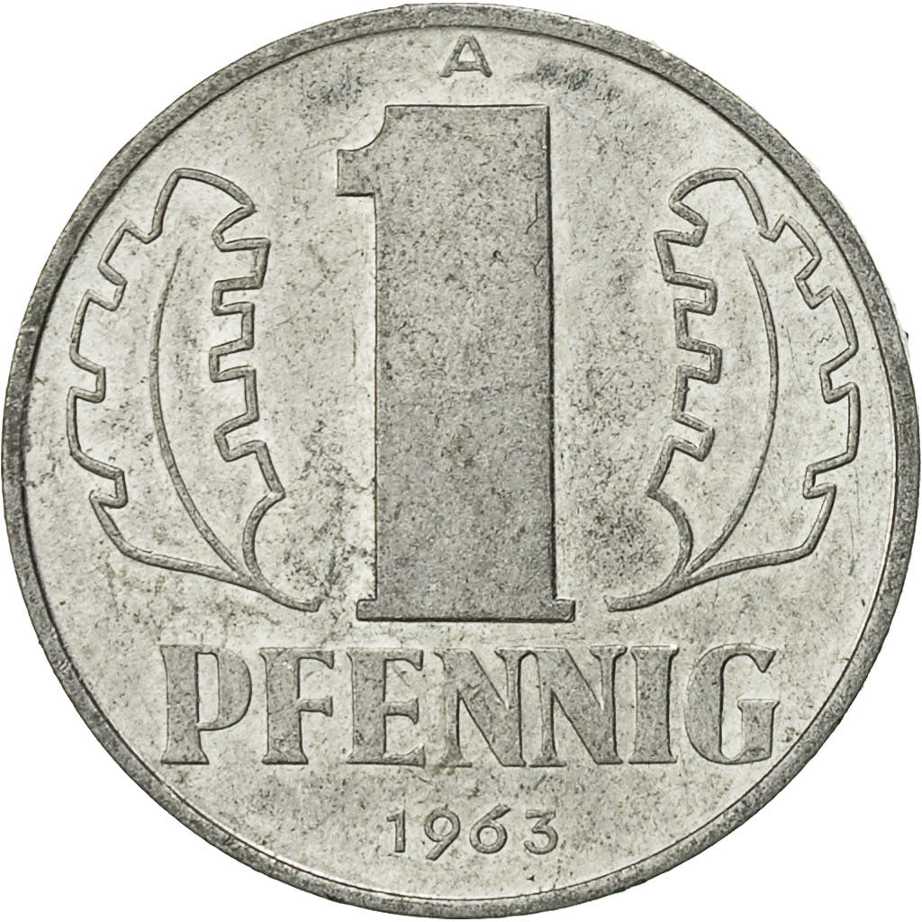 Moneta, REPUBBLICA DEMOCRATICA TEDESCA, Pfennig, 1963, Berlin, BB, Alluminio