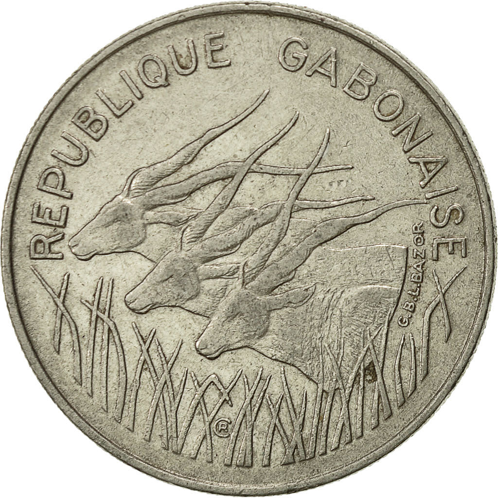 Gabun, 100 Francs, 1972, Paris, SS, Nickel, KM:12