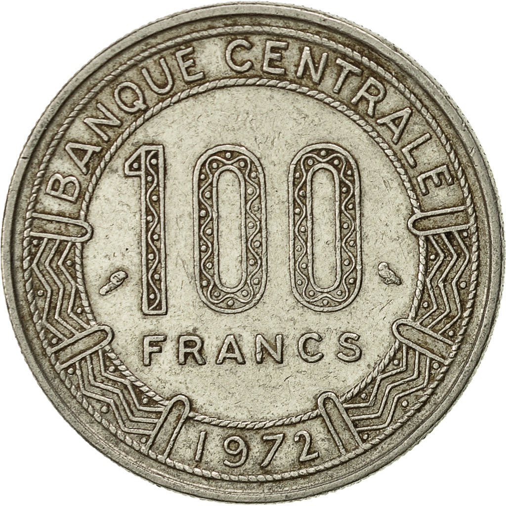 Gabun, 100 Francs, 1972, Paris, SS, Nickel, KM:12