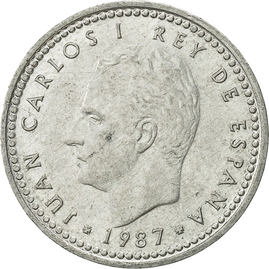 Münze, Spanien, Juan Carlos I, Peseta, 1987, SS, Aluminium, KM:821