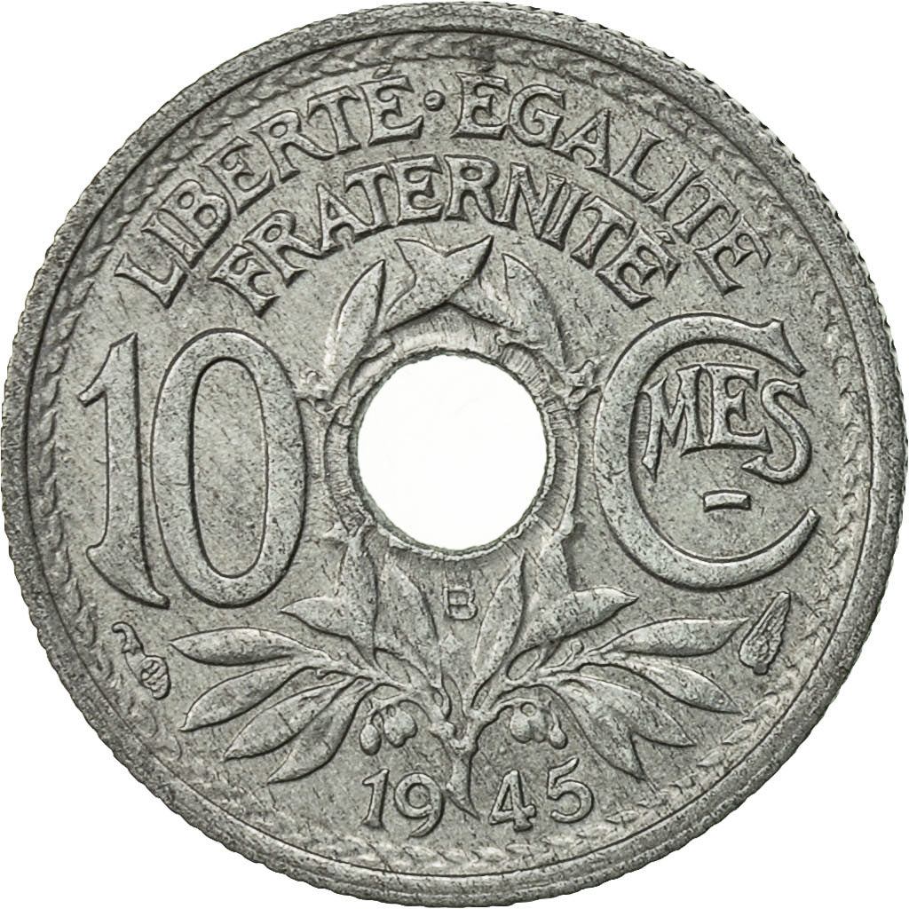 Moneda, Francia, Lindauer, 10 Centimes, 1945, Beaumont - Le Roger, EBC, Cinc