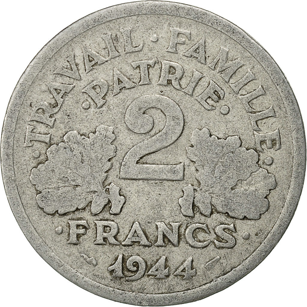 Monnaie, France, Bazor, 2 Francs, 1944, Castelsarrasin, TB, Aluminium, KM:904.3