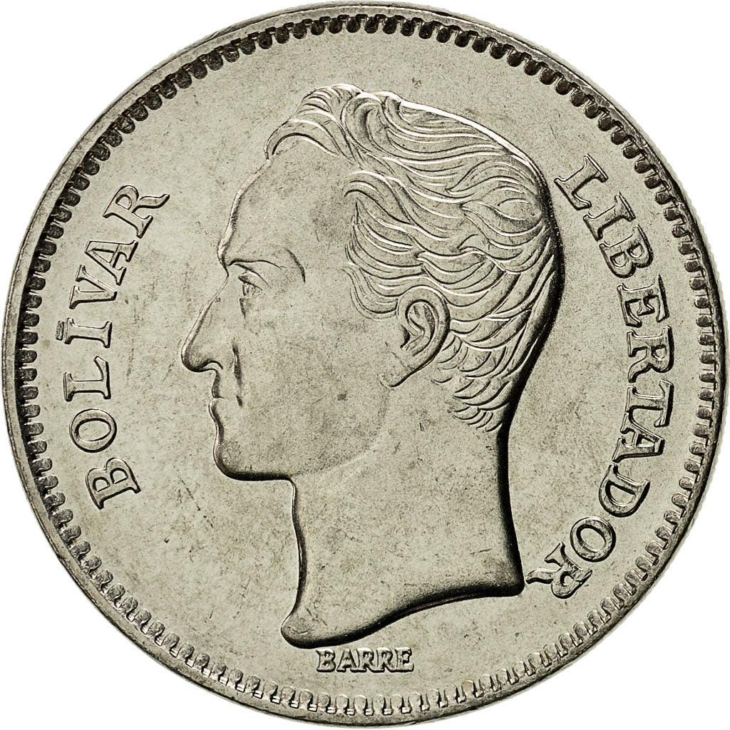 Münze, Venezuela, 5 Bolivares, 1989, Werdohl, VZ, Nickel Clad Steel, KM:53a.1