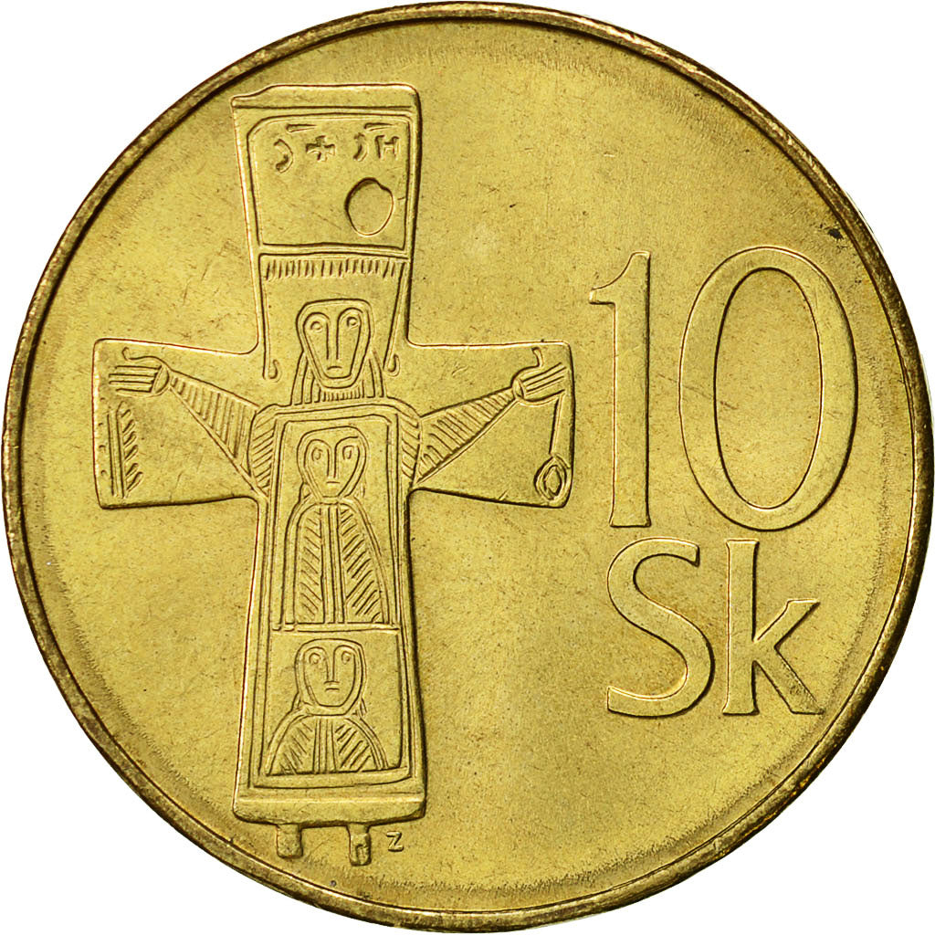 Moneta, Slovacchia, 10 Koruna, 1993, BB+, Alluminio-bronzo, KM:11