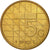 Moneta, Holandia, Beatrix, 5 Gulden, 1990, EF(40-45), Brąz pokryty Niklem