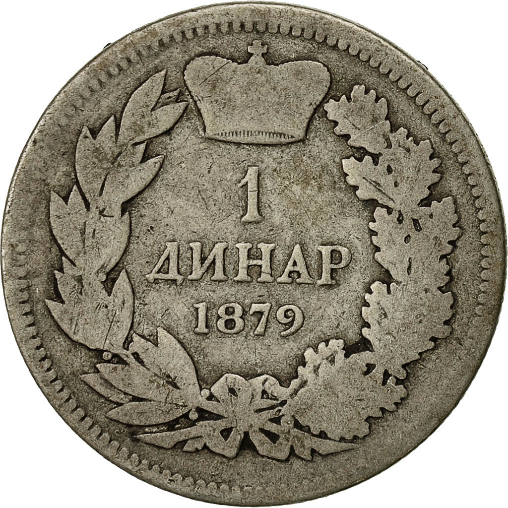 Münze, Serbien, Milan I, Dinar, 1879, S, Silber, KM:10
