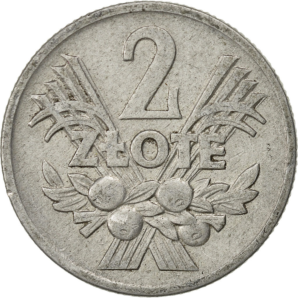 Moneda, Polonia, 2 Zlote, 1959, Warsaw, MBC, Aluminio, KM:46