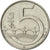 Moneta, Czechy, 5 Korun, 2008, EF(40-45), Nickel platerowany stalą, KM:8