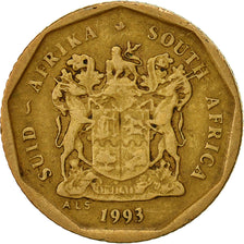 Moneda, Sudáfrica, 10 Cents, 1993, MBC, Bronce chapado en acero, KM:135