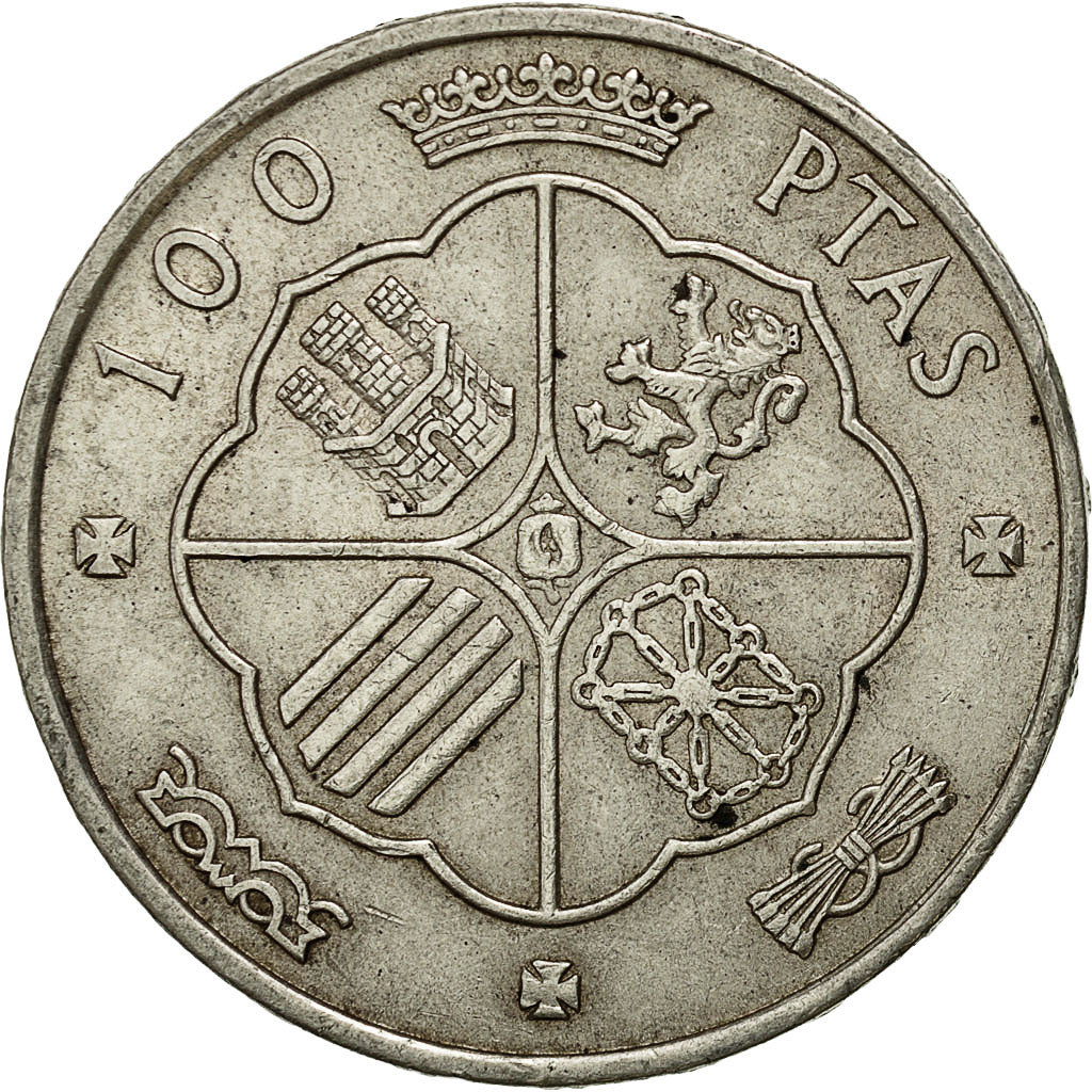 Moneta, Spagna, Caudillo and regent, 100 Pesetas, 1966, Madrid, BB, Argento