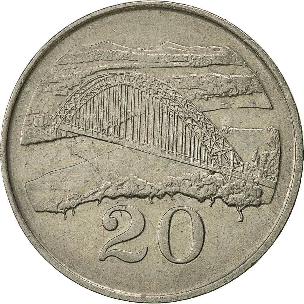 Munten, Zimbabwe, 20 Cents, 1997, PR, Copper-nickel, KM:4