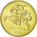 Moneta, Litwa, 10 Centu, 2008, AU(55-58), Mosiądz niklowy, KM:106