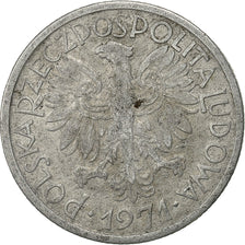 Moneda, Polonia, 2 Zlote, 1971, Warsaw, MBC, Aluminio, KM:46