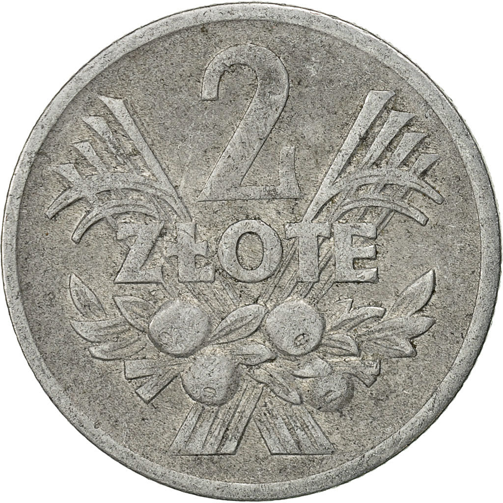 Moneda, Polonia, 2 Zlote, 1971, Warsaw, MBC, Aluminio, KM:46