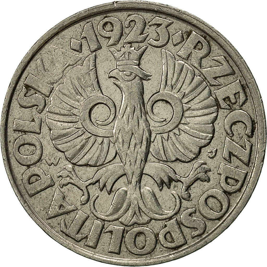 Moneta, Polska, 50 Groszy, 1923, Warsaw, AU(50-53), Nikiel, KM:13
