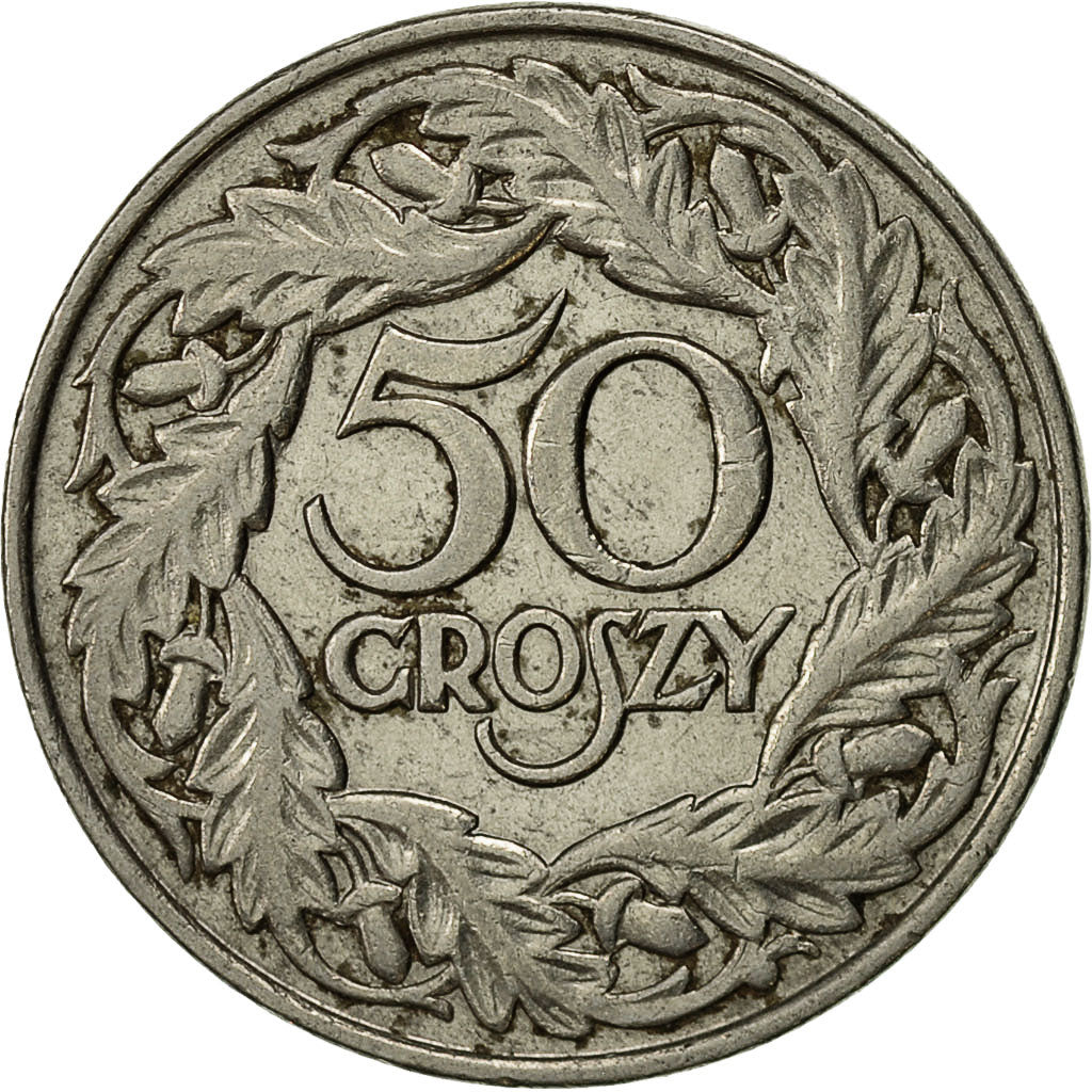 Moneta, Polska, 50 Groszy, 1923, Warsaw, AU(50-53), Nikiel, KM:13