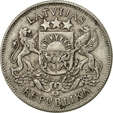 Munten, Letland, 2 Lati, 1925, ZF, Zilver, KM:8