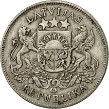 Moneda, Letonia, 2 Lati, 1925, MBC, Plata, KM:8
