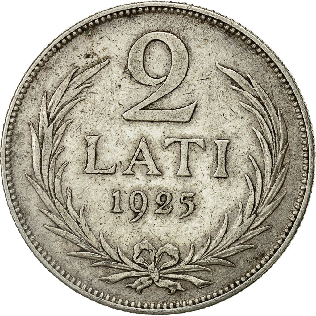 Moneda, Letonia, 2 Lati, 1925, MBC, Plata, KM:8