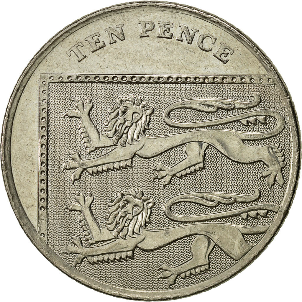 Coin, Great Britain, Elizabeth II, 10 Pence, 2008, AU(55-58), Copper-nickel