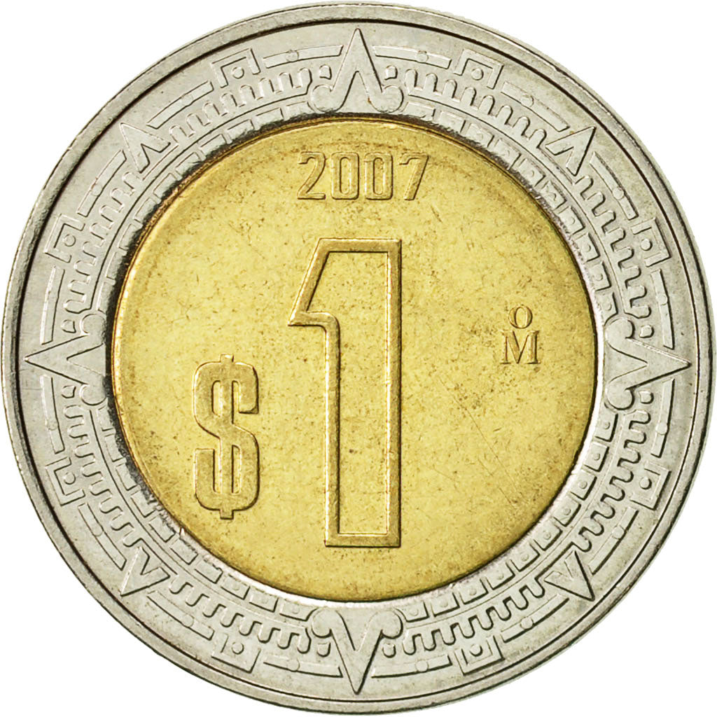 Moneta, Mexico, Peso, 2007, Mexico City, EF(40-45), Bimetaliczny, KM:603