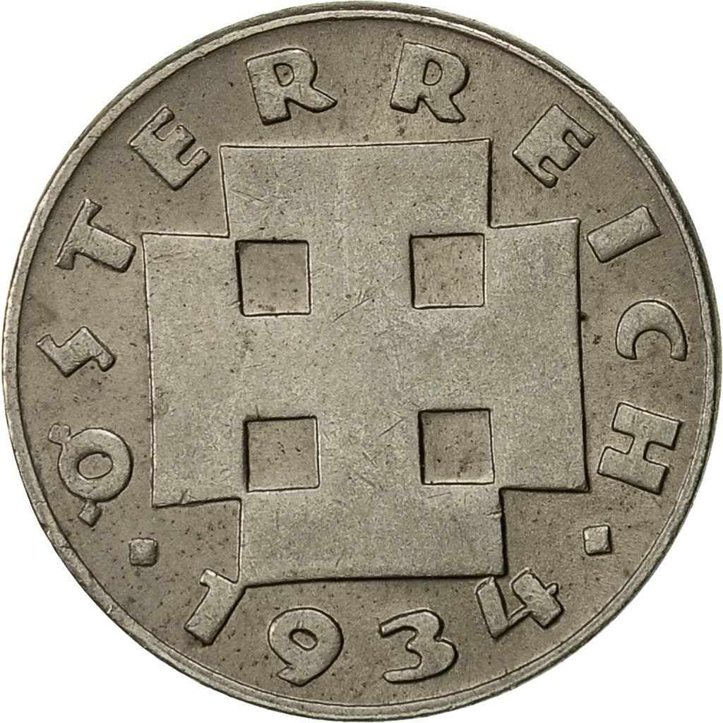 Moneta, Austria, 5 Groschen, 1934, BB+, Rame-nichel, KM:2846