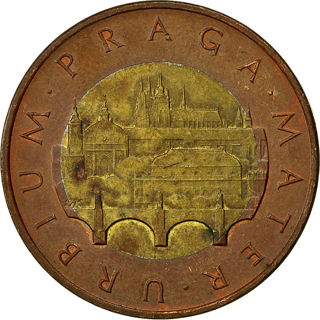 Coin, Czech Republic, 50 Korun, 1993, VF(30-35), Bi-Metallic, KM:1