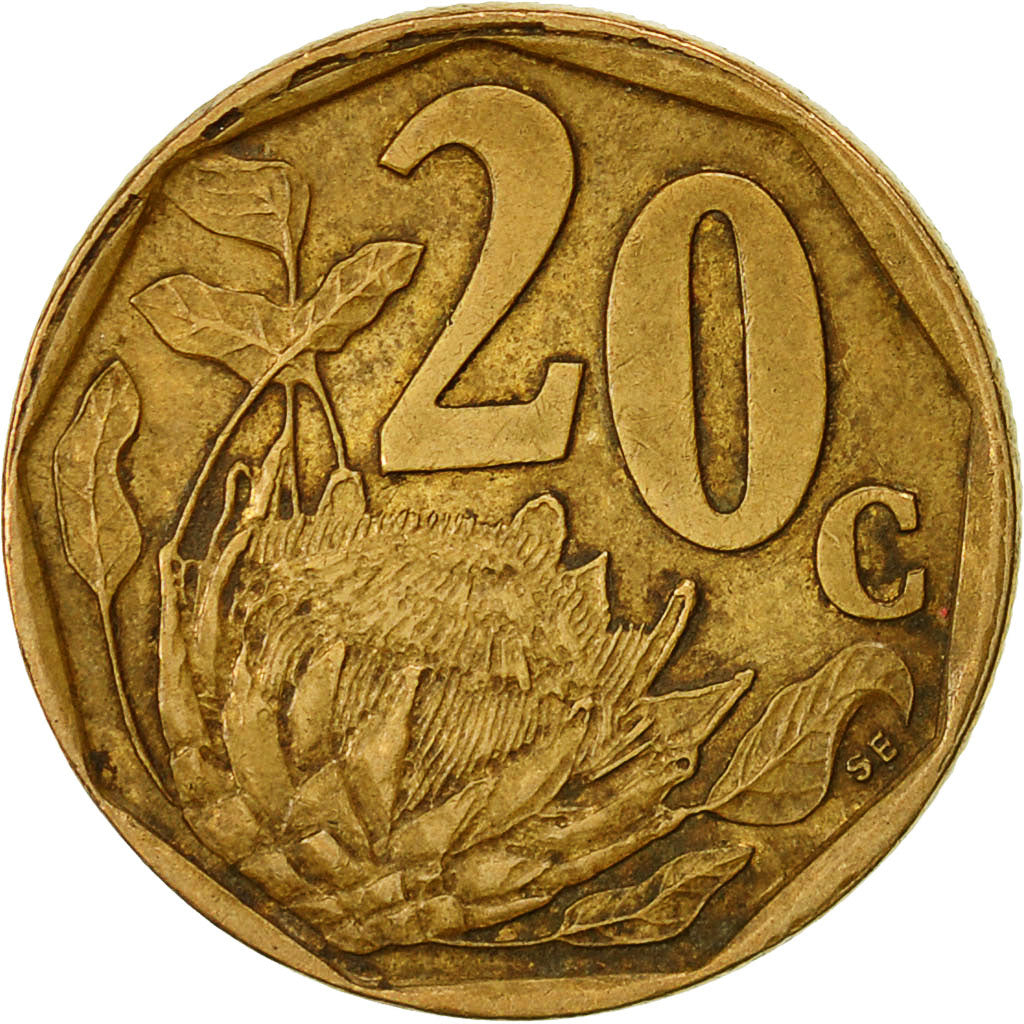 Monnaie, Afrique du Sud, 20 Cents, 1997, Pretoria, TTB, Bronze Plated Steel