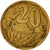 Moneda, Sudáfrica, 20 Cents, 1997, Pretoria, MBC, Bronce chapado en acero