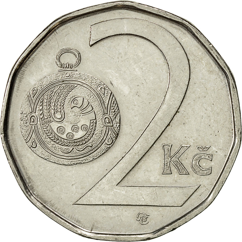 Munten, Tsjechische Republiek, 2 Koruny, 2008, ZF+, Nickel plated steel, KM:9