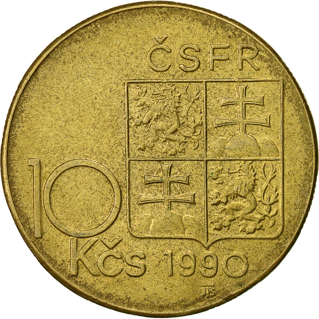 Moneta, Cecoslovacchia, 10 Korun, 1990, BB, Nichel-bronzo, KM:139.2
