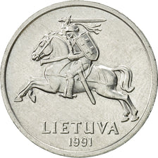 Moneda, Lituania, Centas, 1991, MBC+, Aluminio, KM:85