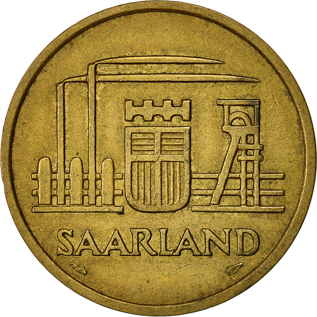 SAARLAND, 50 Franken, 1954, Paris, BB, Alluminio-bronzo, KM:3