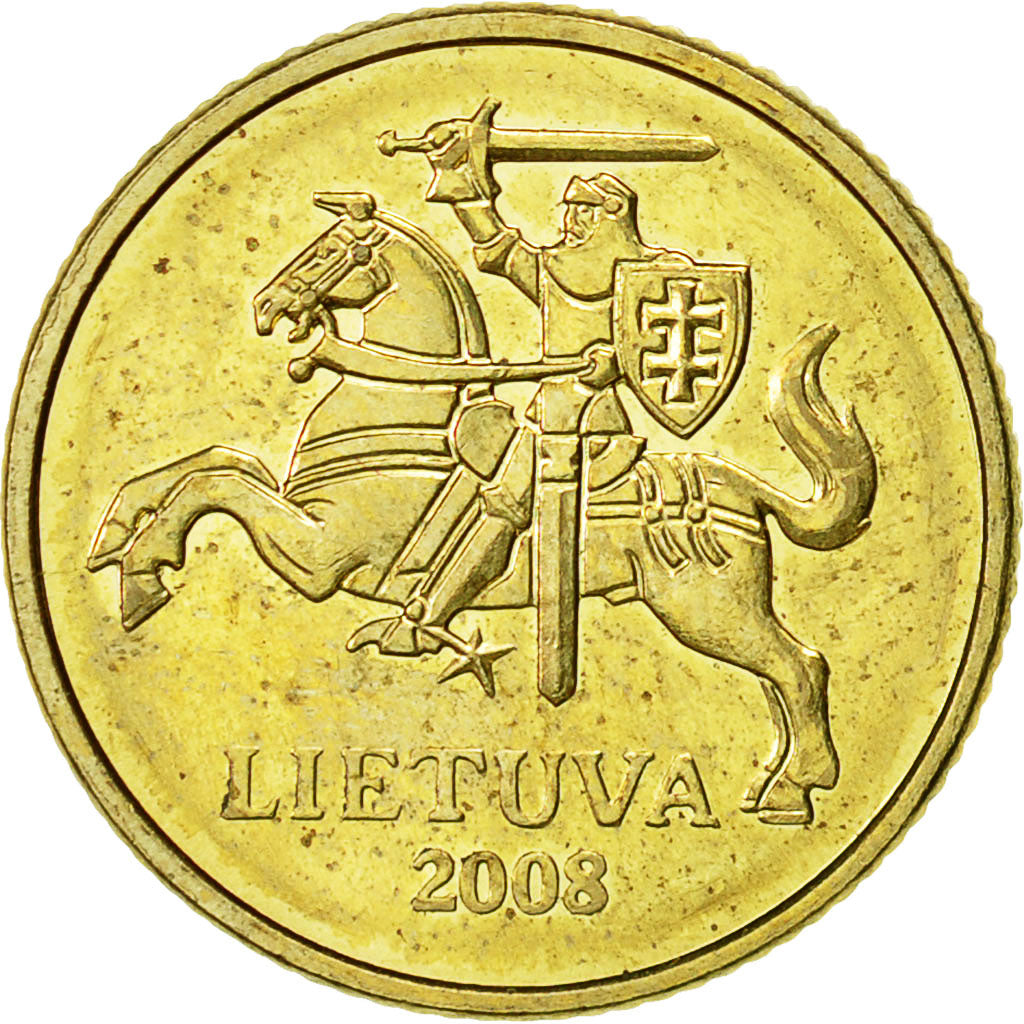 Moneta, Lituania, 10 Centu, 2008, BB+, Nichel-ottone, KM:106