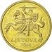 Moneda, Lituania, 10 Centu, 2008, MBC+, Níquel - latón, KM:106