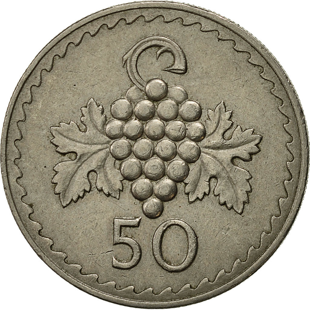 Moneta, Cipro, 50 Mils, 1970, BB, Rame-nichel, KM:41