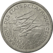 Coin, Central African States, Franc, 1974, Paris, AU(50-53), Aluminum, KM:8