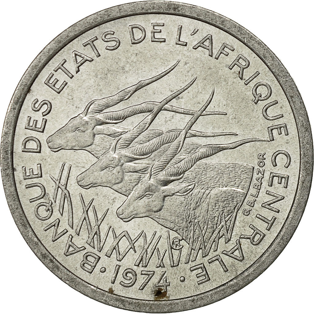 Moneta, Stati dell’Africa centrale, Franc, 1974, Paris, BB+, Alluminio, KM:8