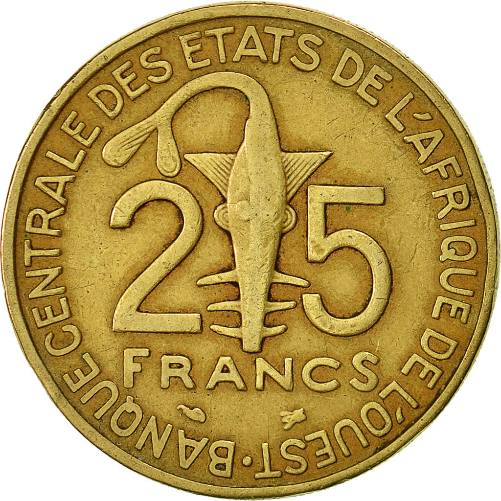 Münze, West African States, 25 Francs, 1996, Paris, SS, Aluminum-Bronze, KM:9