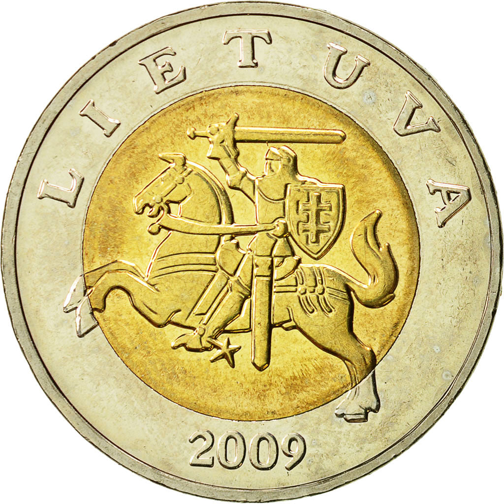 Moneta, Lituania, 5 Litai, 2009, SPL-, Bi-metallico, KM:113