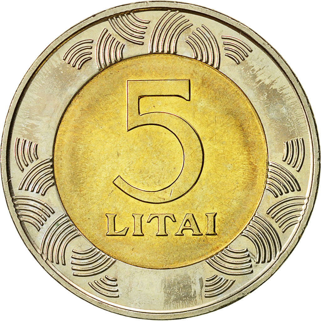 Moneta, Lituania, 5 Litai, 2009, SPL-, Bi-metallico, KM:113