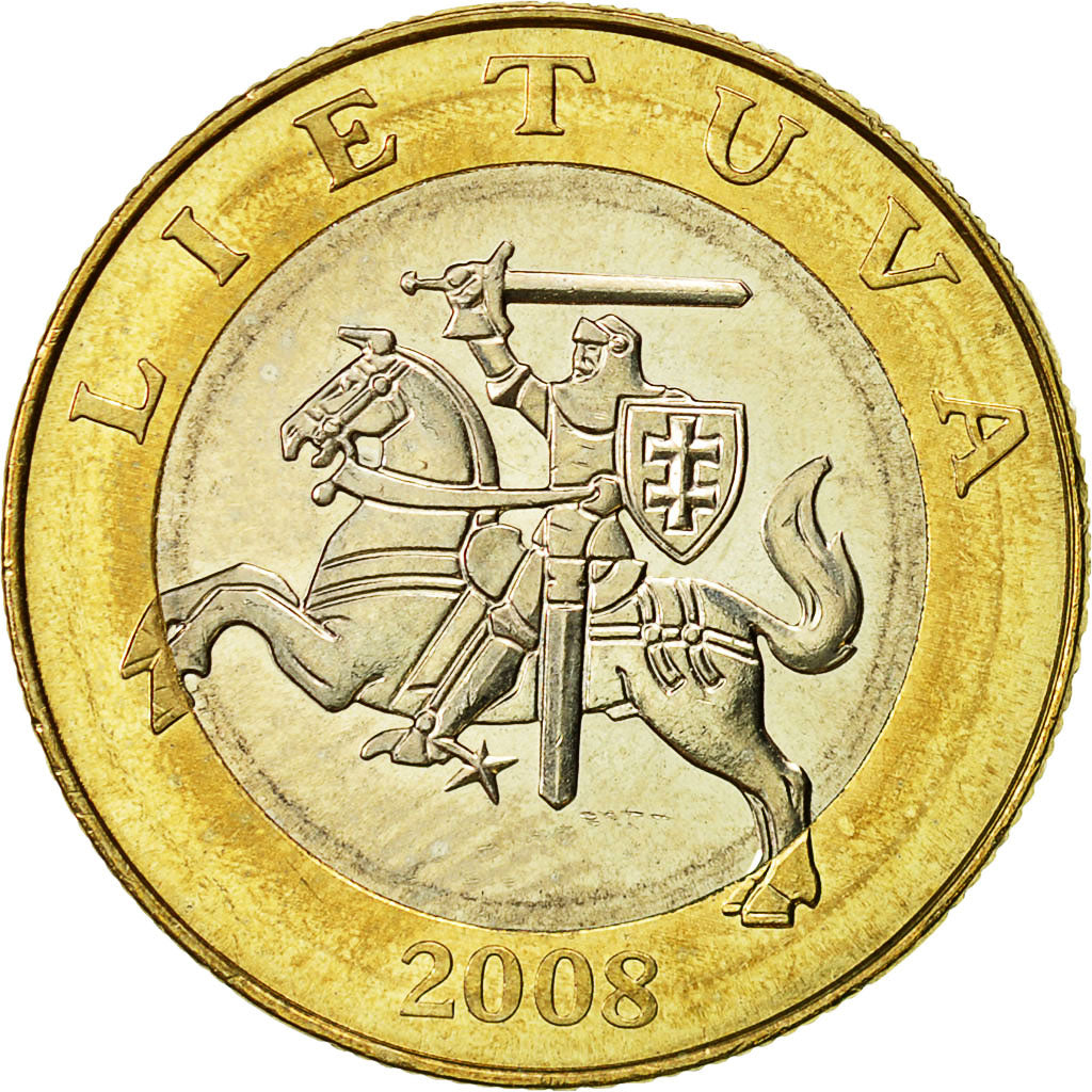 Moneta, Lituania, 2 Litai, 2008, SPL-, Bi-metallico, KM:112