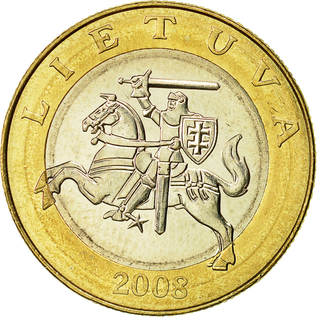 Moneta, Lituania, 2 Litai, 2008, SPL-, Bi-metallico, KM:112