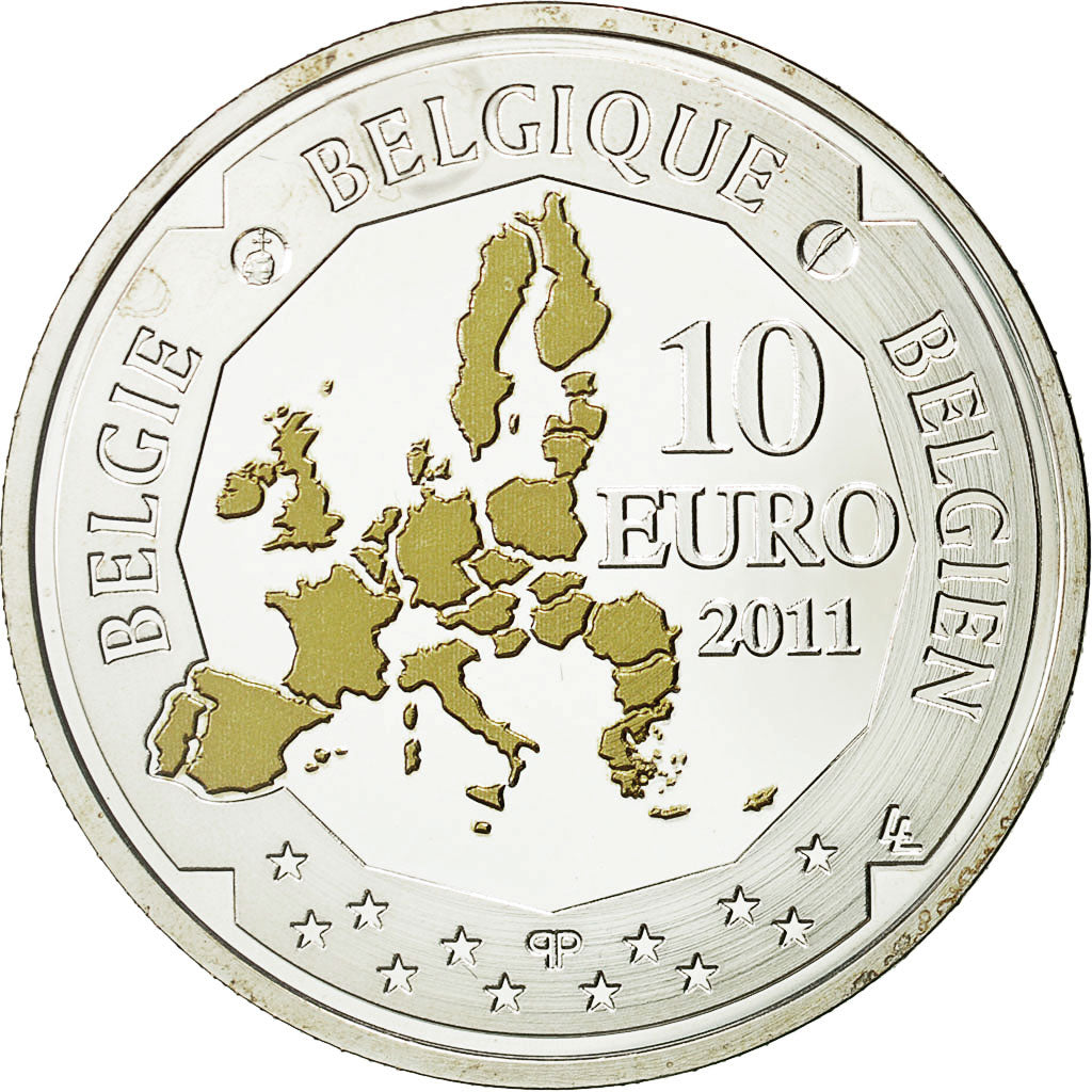 Bélgica, 10 Euro, 2011, FDC, Plata, KM:311