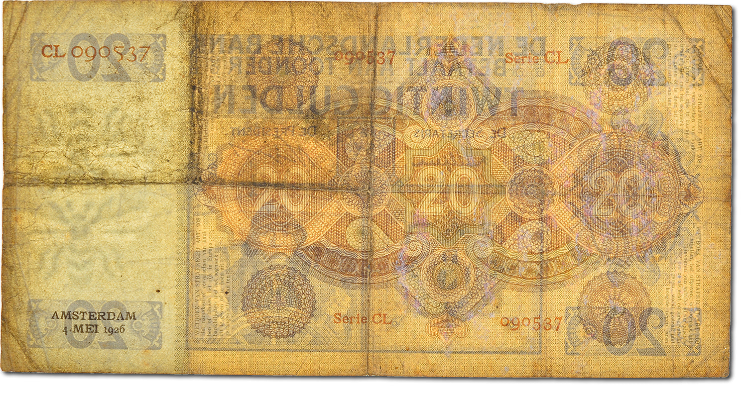 Biljet, Nederland, 20 Gulden, 1926, TB
