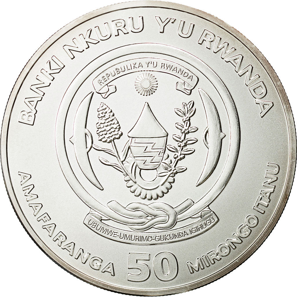Ruanda, 50 Francs, 2010, FDC, Plata