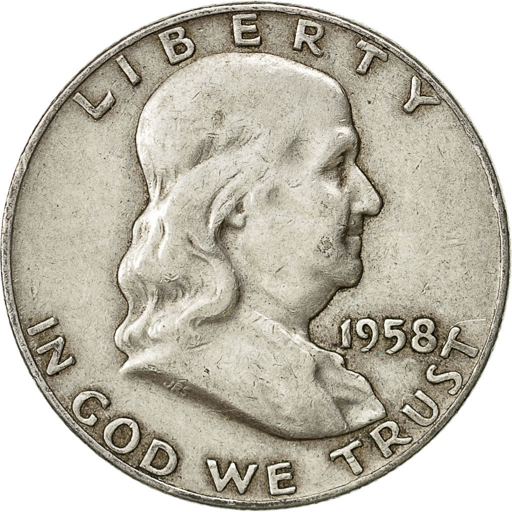 Münze, Vereinigte Staaten, Franklin Half Dollar, Half Dollar, 1958, U.S. Mint