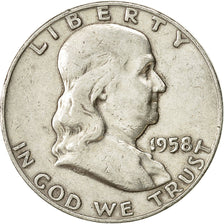 Münze, Vereinigte Staaten, Franklin Half Dollar, Half Dollar, 1958, U.S. Mint